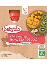 Babybio Pyré kiwi mango kokosové mlieko 4 x 90 g