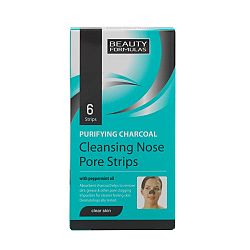 Beauty Formulas Charcoal Clean sing Nose Pore Strips Čistiace pásky na nos s aktívnym uhlím 6 ks