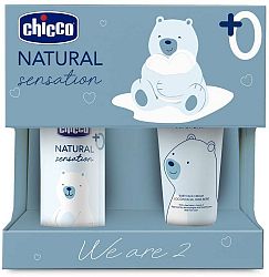 Chicco Natural Sensation 0+ masážny olej pre deti od narodenia 100 ml + 0+ pleťový krém pre deti od narodenia 50 ml