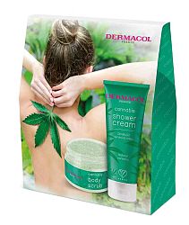 Dermacol Cannabis sprchový krém 200 ml + telový peeling 200 g darčeková sada