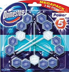 Domestos Power 5 tuhý WC blok Ocean 3 x 55 g