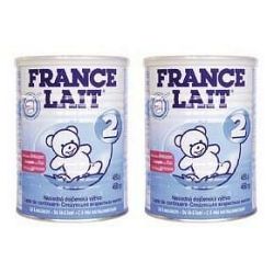 France Lait 2 + Dr.Brown`s držiak na cumlík modrý 2 x 400 g