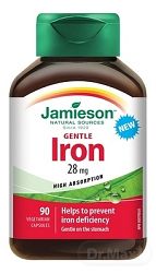 Jamieson Iron GENTLE 28 mg KOMPLEX S VIT. B,C 90 kapsúl