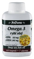 MedPharma Omega 3 Rybí olej Forte EPA + DHA 60+7 kapsúl