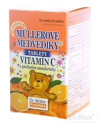 MÜLLEROVE medvedíky - vitamín C tbl s príchuťou mandarínky 45 kapsúl