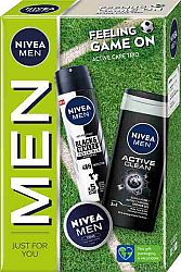 Nivea Men Black & White antiperspirant v spreji 150 ml + Active Clean sprchový gél na tvár a telo 250 ml + Creme krém na tvár a telo 30 ml