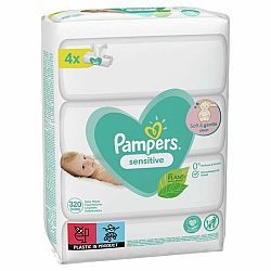 Pampers Sensitive detské čistiace utierky 4 x 80 ks