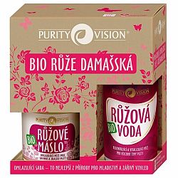 Purity Vision Rose ružová voda 100 ml + maslo z ruže 120 ml darčeková sada