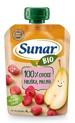 Sunar BIO kapsička hruška malina 100g