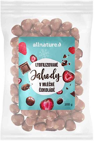 Allnature Mrazom sušené jahody v mliečnej čokoláde 100 g