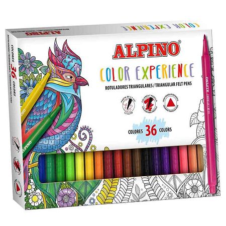 ALPINO 36 trojuholníkových farebných fixiek Color Experience