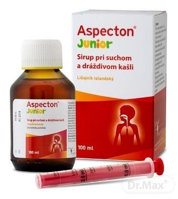 Aspecton Junior sirup pri suchom a dráždivom kašli s lišajníkom islandským 100 ml