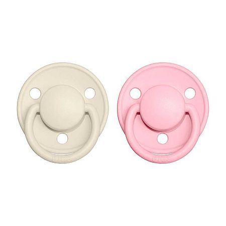 Bibs De Lux kaučuk 2ks Ivory Baby Pink 180214