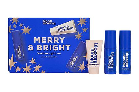 Bloom & Blossom Merry & Bright Wonder Worker intenzívny vyživujúci balzam 25 ml + All Night Long sprej na vankúš 40 ml + Pyjamarama suchý telový olej 50 ml darčeková sada