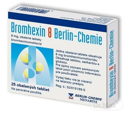 Bromhexin 8 Berlin-Chemie tbl.obd.25 x 8 mg