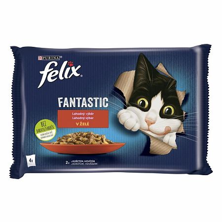 FELIX Fantastic Multipack 12(4x85g) hovädzie/kura v želé