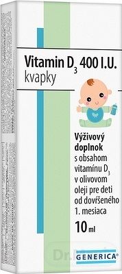 Generica Vitamin D3 400 I.U. kvapky 10 ml