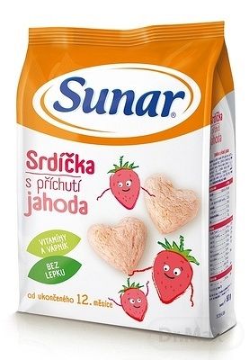 Hero Sunárek detský snack jahodové srdiečka 50 g