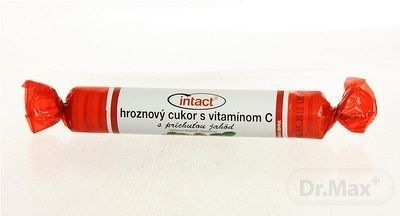 Intact rolka Hroznový cukor s vitamínem C Jahoda 40 g