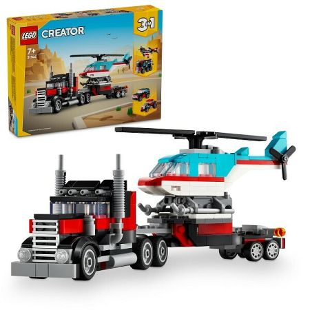 LEGO® Creator 3 v 1 31146 Nákladiak s plochou korbou a helikoptéra