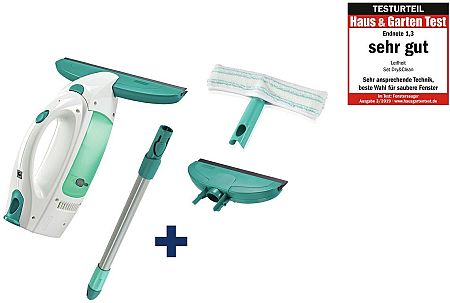 Leifheit 51016 Vysávač na okná Window Cleaner s mopom a 43 cm tyčou + Sacie hubica 17 cm čierna