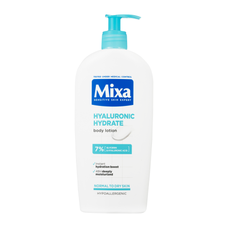 Mixa Ľahké hydratačné telové mlieko pre suchú a citlivú pokožku Hyalurogel (Intensive Hydrating Milk) 400 ml