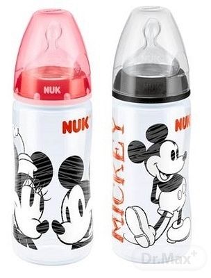 Nuk First Choice PP fľaša Mickey Mouse 300 ml červená