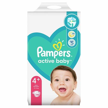 Pampers Active Baby 4+ Megapack+ 10-15 kg 120 ks