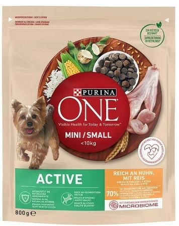 Purina One Mini Active Chicken Rice 0,8 kg