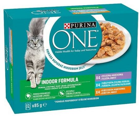 PURINA ONE Multipack Indoor mini filetky s kuraťom 6(12x85g)