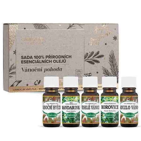 Saloos Vianočná pohoda sada 100% prírodných éterických olejov 5 x 10 ml