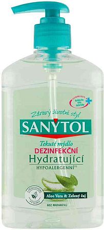 Sanytol dezinfekčné hydratačné mydlo zelený čaj & aloe vera 250 ml