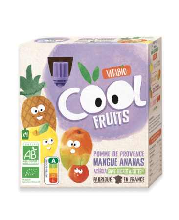 VITABIO Cool Fruits jablko mango ananás a acerola 4 x 90 g