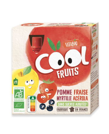 VITABIO Ovocné BIO kapsičky Cool Fruits jablko jahody čučoriedky a acerola 4 x 90 g